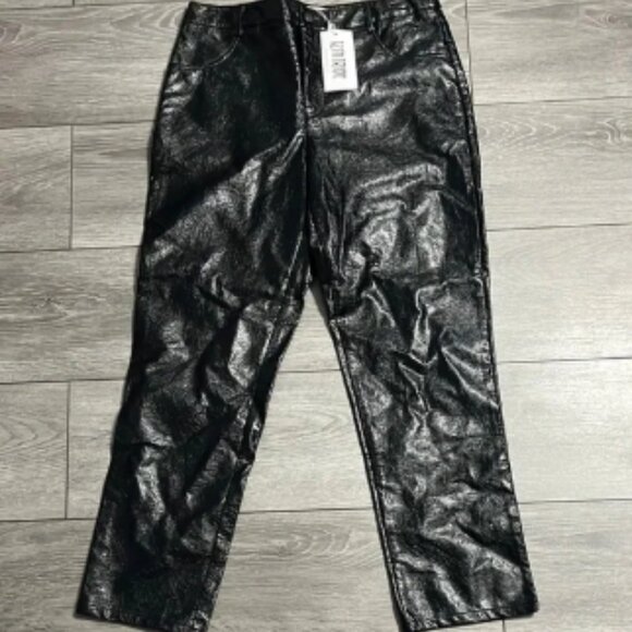 NWT 12th Tribe Black Faux Leather Pants - Picture 1 of 4